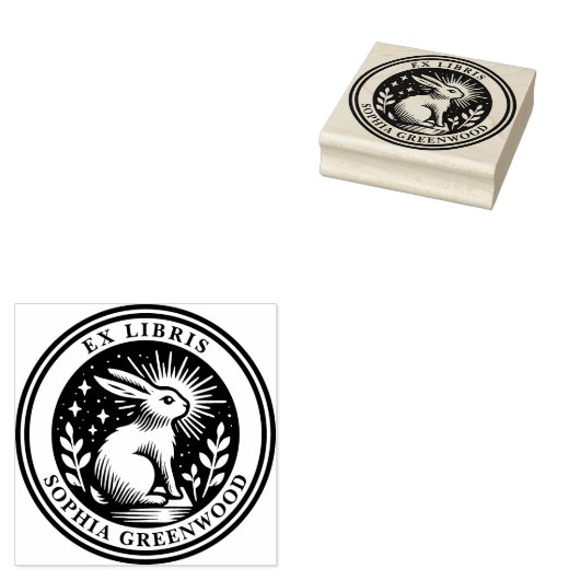 Ex Libris – 啓発ウサギ ラバースタンプ (押印)