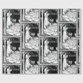 Ex Libris 女性が本を読む ラッピングペーパー (フラット)