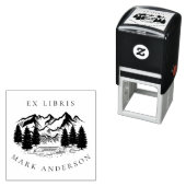 Ex Libris 手描きの山々 オーダーメイド名入れ セルフインキングスタンプ (インサイチュ)