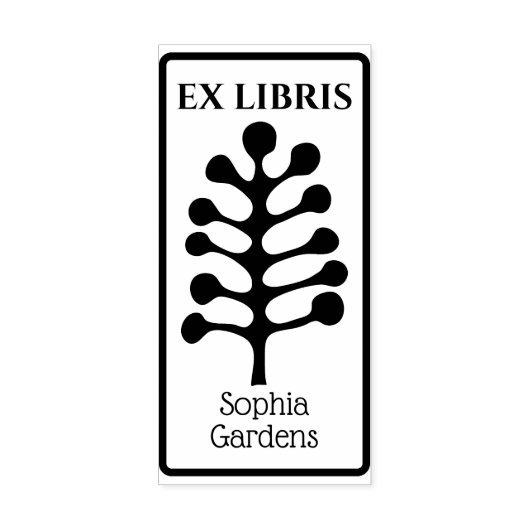 Ex Libris 抽象樹木/植物02 ゴム印 (インプリント)