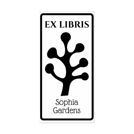 Ex Libris 抽象樹木/植物03 ゴム印 (インプリント)