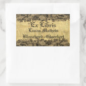 Ex Libris – 書籍の山に囲まれた蔵書票 長方形シール (バッグ)