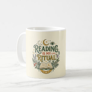 Ex Libris 読書は私の儀式 書籍好きの天体 コーヒーマグカップ