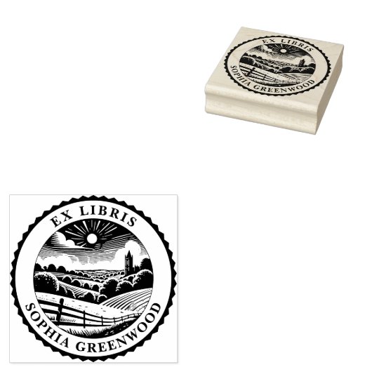 Ex Libris – 農村風景03 ラバースタンプ (押印)