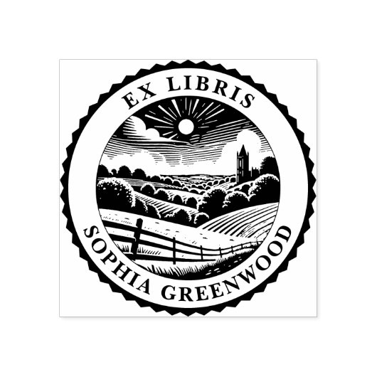 Ex Libris – 農村風景03 ラバースタンプ (インプリント)