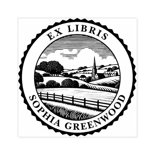 Ex Libris – 農村風景06 ラバースタンプ (インプリント)