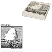 Ex Libris - 雲のある想像の風景 ラバースタンプ (押印)