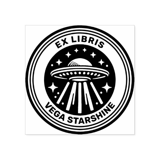 Ex Libris - 飛んでいる Soser ラバースタンプ (インプリント)