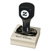 Ex Libris - Black Cat Woodcutスタイル ラバースタンプ (スタンプ)