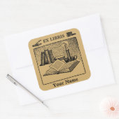 Ex Libris Candle Pen Ink Book Template スクエアシール (封筒)