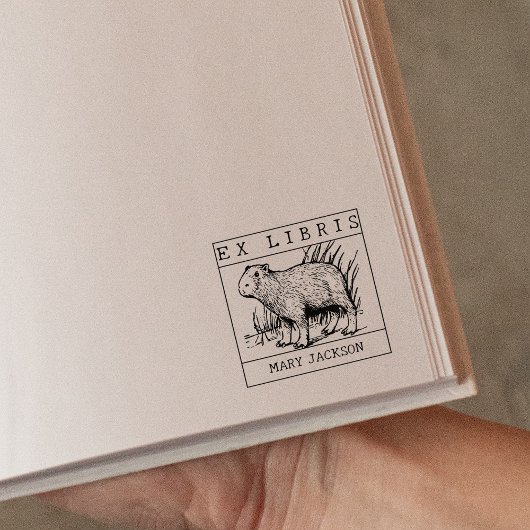 Ex Libris, Capybara Book ラバースタンプ