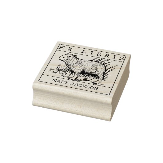 Ex Libris, Capybara Book ラバースタンプ (スタンプ)