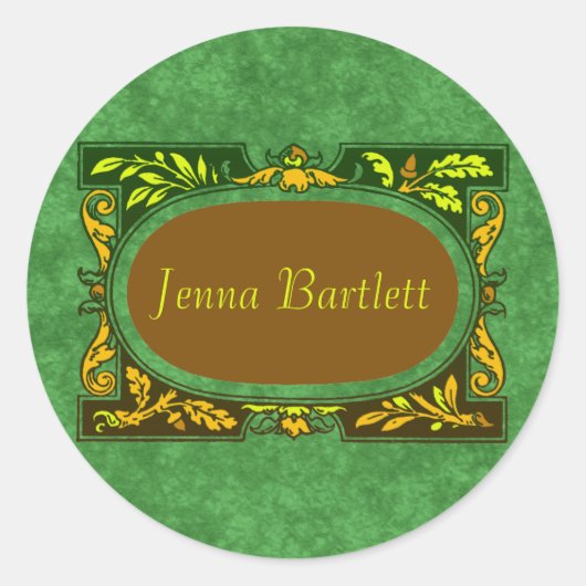 Ex Libris Cartocheステッカー ラウンドシール (正面)