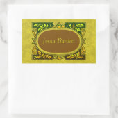 Ex Libris Cartocheステッカー 長方形シール (バッグ)