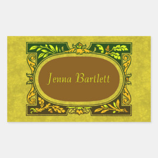 Ex Libris Cartocheステッカー 長方形シール