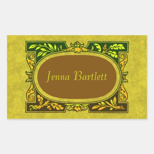 Ex Libris Cartocheステッカー 長方形シール (正面)