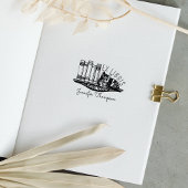 Ex Libris Cat Bookshelf ラバースタンプ