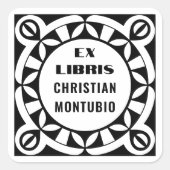 Ex Libris Custom Bookplate Labels - Geometric スクエアシール (正面)