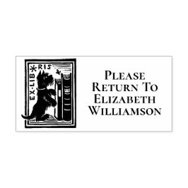 Ex Libris Dog蔵書票図書返却 セルフインキングスタンプ