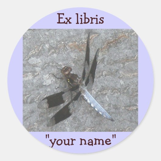 Ex Libris Dragonflyステッカーカスタマイズ ラウンドシール (正面)