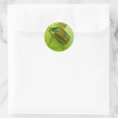 Ex libris Green June Beetleスタンプ ラウンドシール (バッグ)