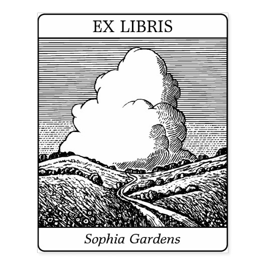 Ex Libris - Imaginary Landscape with Cloud v2 ラバースタンプ (インプリント)