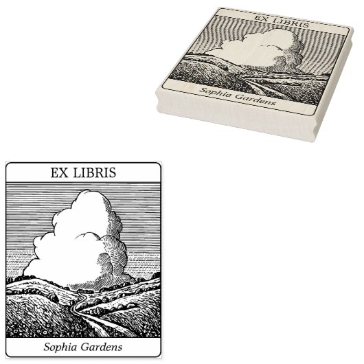 Ex Libris - Imaginary Landscape with Cloud v2 ラバースタンプ (押印)