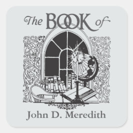 Ex-libris letterpress蔵書票ラベル スクエアシール