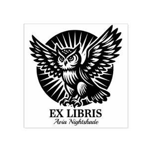 Ex Libris - Librarian Owl ラバースタンプ
