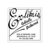 Ex Libris Library of蔵書票はっきりしたタイポグラフィ ラバースタンプ (インプリント)