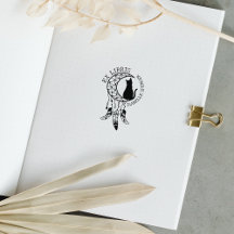 Ex Libris Mystic Cat, Moon Dream Catcher Book