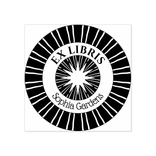 Ex Libris Mystical Star Burst v3 ラバースタンプ (インプリント)