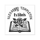 Ex Libris Nameのバラ#2PSでブックを開く セルフインキングスタンプ (デザイン)
