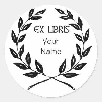 Ex Libris Olive Leaf蔵書票ギフト ラウンドシール
