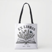 Ex Libris Personalized Book Lover Wildflower Aesth トートバッグ (正面)