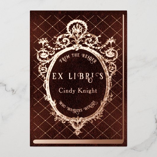 Ex Libris Personalized Bookplate Wall Art Decor 箔シーズンカード (正面)