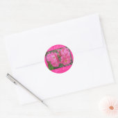 Ex libris Pink Rosesスタンプ ラウンドシール (封筒)