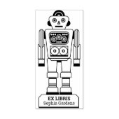 Ex Libris - Robot Librarian v2 ラバースタンプ (インプリント)