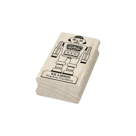 Ex Libris - Robot Librarian v2 ラバースタンプ (スタンプ)