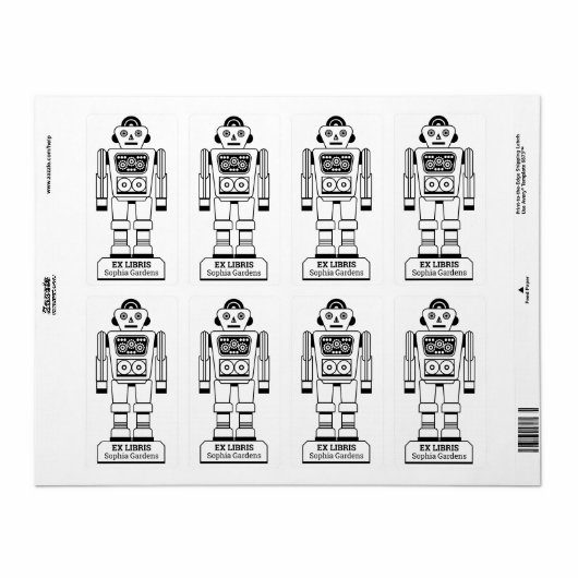 Ex Libris - Robot Librarian v2 ラベル (フルシート)