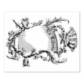 Ex Libris Scroll Vintage Line Art  ラバースタンプ (インプリント)