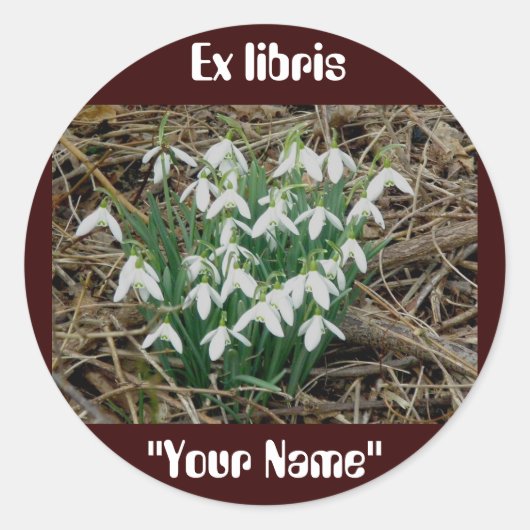 Ex libris Snowdropsスタンプ ラウンドシール (正面)