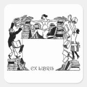 Ex Libris Stacking Books Bookplate Sticker スクエアシール (正面)