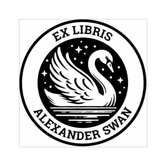 Ex Libris - Swan ラバースタンプ (インプリント)