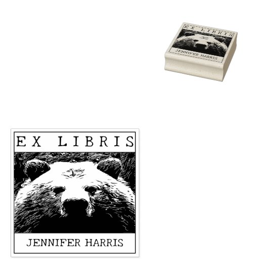 Ex Libris, Wild Bear Book ラバースタンプ (押印)