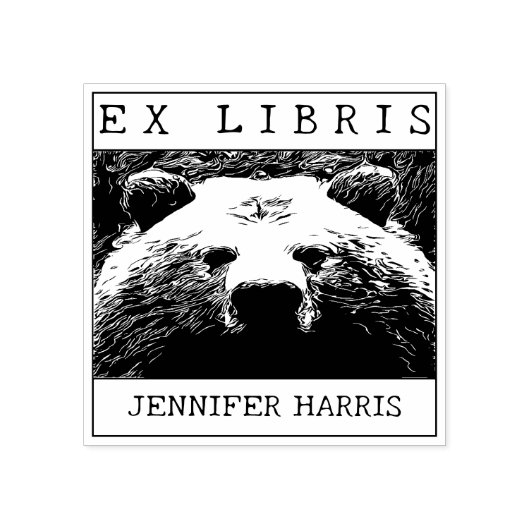 Ex Libris, Wild Bear Book ラバースタンプ (インプリント)