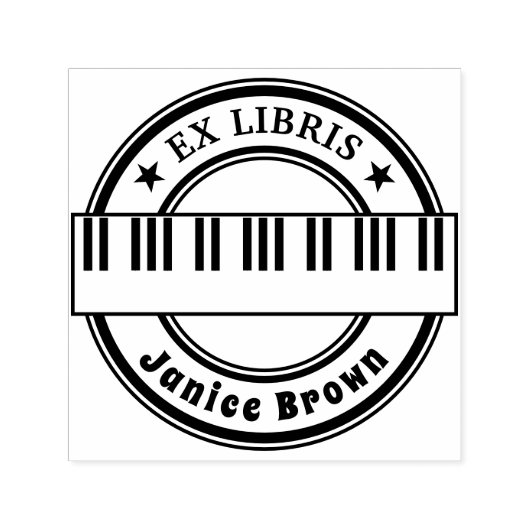 Ex Libris with Piano Keys | music セルフインキングスタンプ (デザイン)