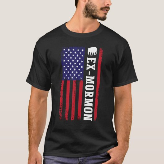 Ex Mormon Tapir Exmo Patriotic Postmormon Anti LDS Tシャツ (正面)