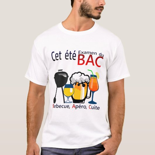 examen bac barbecue apero cuite alcool humour bier tシャツ (正面)