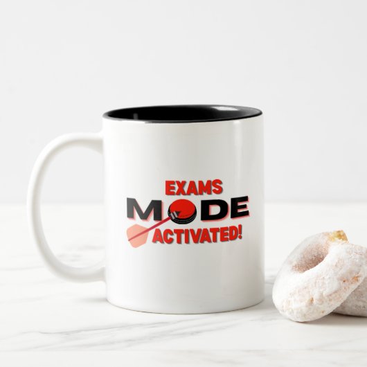 Exams Mode Activated Mug – Student Study Mug ツートーンマグカップ (ドーナツ)